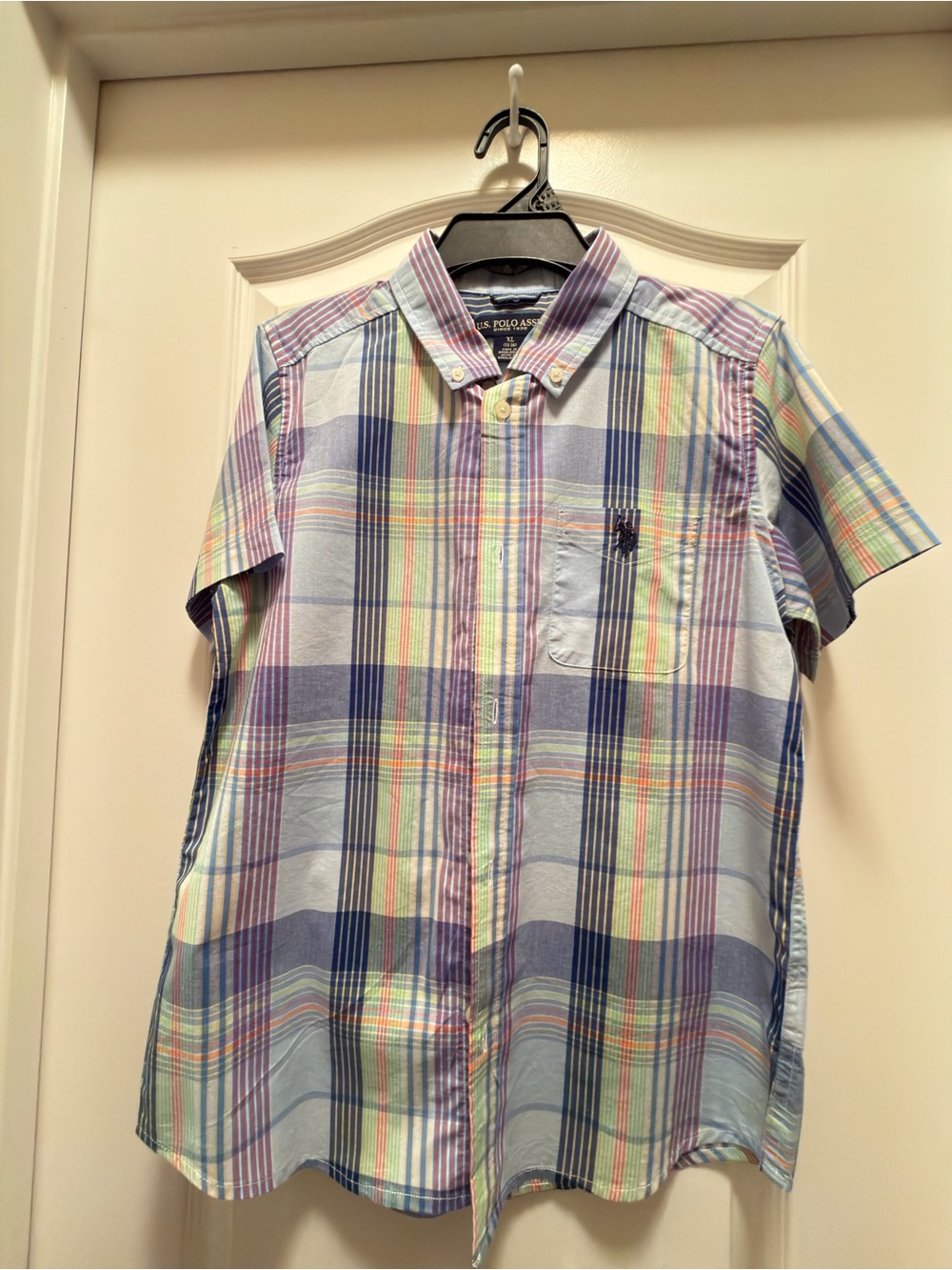 U.S. Polo Assn. Multi-Color Pastel Plaid Short-Sleeve Button-Down Shirt
